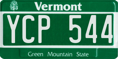 VT license plate YCP544