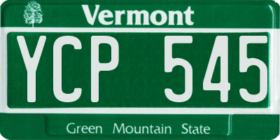 VT license plate YCP545