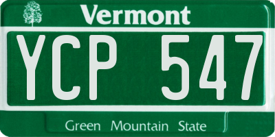 VT license plate YCP547