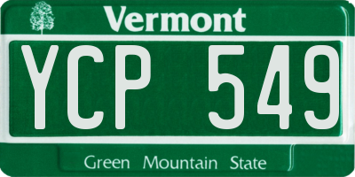 VT license plate YCP549