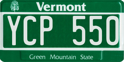 VT license plate YCP550