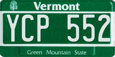 VT license plate YCP552