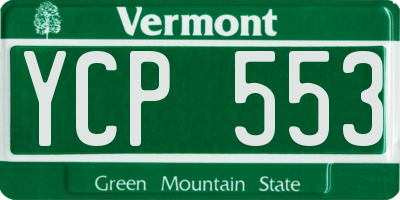 VT license plate YCP553