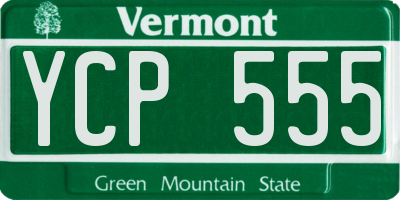 VT license plate YCP555