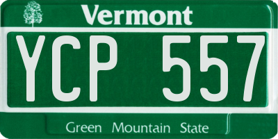 VT license plate YCP557