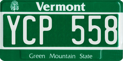 VT license plate YCP558