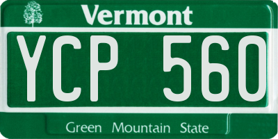 VT license plate YCP560