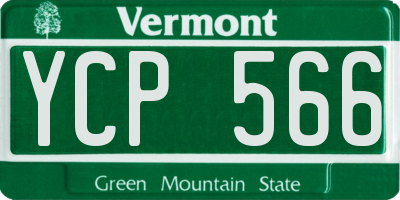 VT license plate YCP566