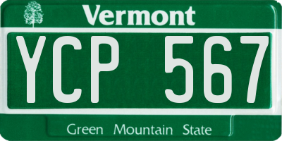 VT license plate YCP567