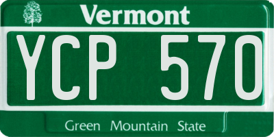 VT license plate YCP570
