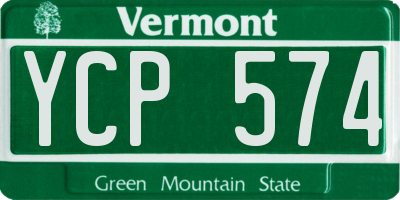 VT license plate YCP574