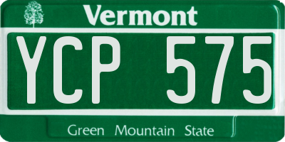 VT license plate YCP575