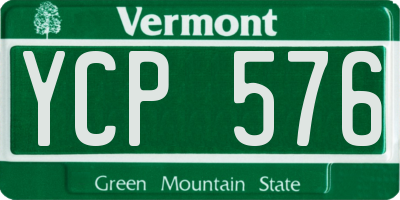 VT license plate YCP576