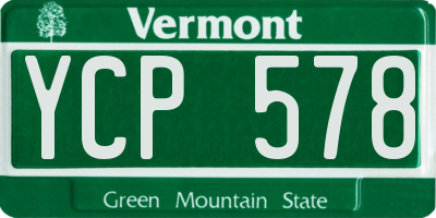 VT license plate YCP578