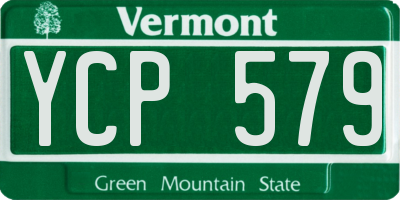 VT license plate YCP579