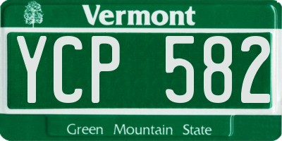 VT license plate YCP582