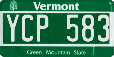 VT license plate YCP583