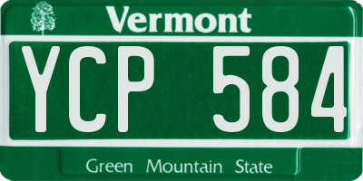 VT license plate YCP584
