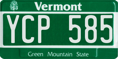 VT license plate YCP585