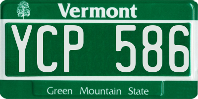 VT license plate YCP586