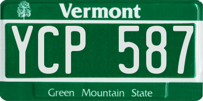 VT license plate YCP587