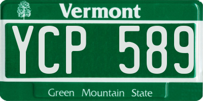 VT license plate YCP589