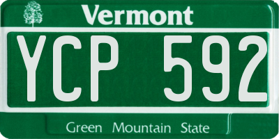 VT license plate YCP592