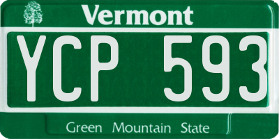 VT license plate YCP593