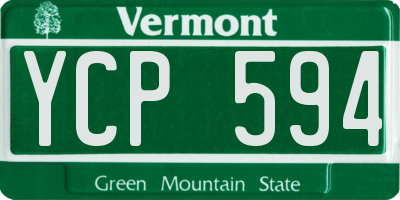 VT license plate YCP594