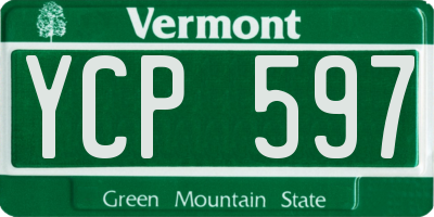 VT license plate YCP597