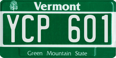 VT license plate YCP601