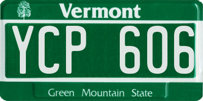VT license plate YCP606