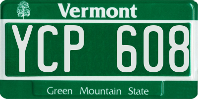 VT license plate YCP608