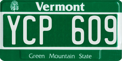 VT license plate YCP609