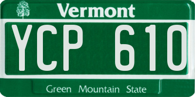 VT license plate YCP610