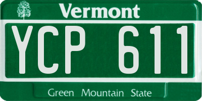 VT license plate YCP611