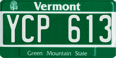 VT license plate YCP613