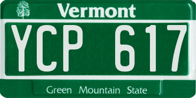 VT license plate YCP617
