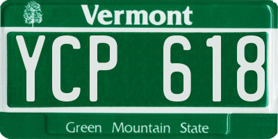VT license plate YCP618