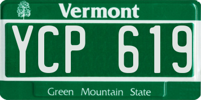 VT license plate YCP619