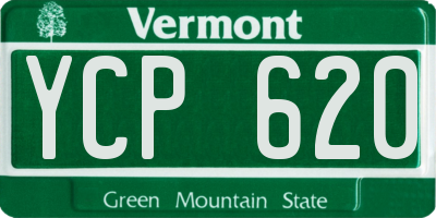 VT license plate YCP620