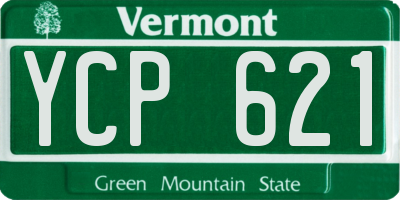 VT license plate YCP621