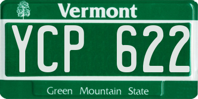VT license plate YCP622