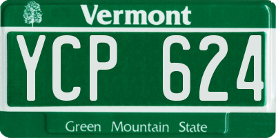 VT license plate YCP624