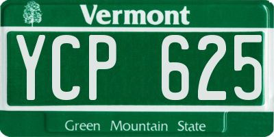 VT license plate YCP625