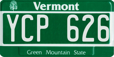VT license plate YCP626