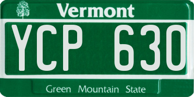 VT license plate YCP630
