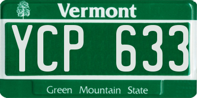 VT license plate YCP633
