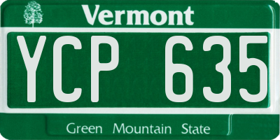 VT license plate YCP635