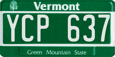 VT license plate YCP637
